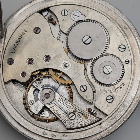 1900年頃 アンティーク ラグランジュ 懐中時計 800シルバーケース オープンフェース 動作良好